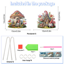 Load image into Gallery viewer, 2pcs Cute Gnome Diamond Art Hanging Pendant 5D DIY Diamond Painting Dots Pendant