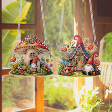 Load image into Gallery viewer, 2pcs Cute Gnome Diamond Art Hanging Pendant 5D DIY Diamond Painting Dots Pendant