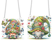 Load image into Gallery viewer, 2pcs Cute Gnome Diamond Art Hanging Pendant 5D DIY Diamond Painting Dots Pendant