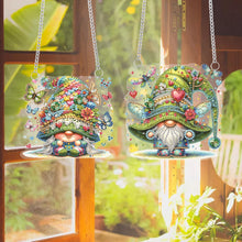 Load image into Gallery viewer, 2pcs Cute Gnome Diamond Art Hanging Pendant 5D DIY Diamond Painting Dots Pendant