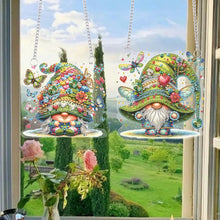 Load image into Gallery viewer, 2pcs Cute Gnome Diamond Art Hanging Pendant 5D DIY Diamond Painting Dots Pendant