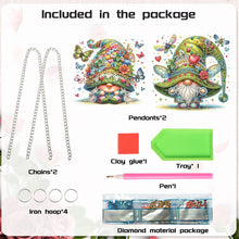 Load image into Gallery viewer, 2pcs Cute Gnome Diamond Art Hanging Pendant 5D DIY Diamond Painting Dots Pendant