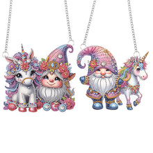 Load image into Gallery viewer, 2pcs Cute Gnome Diamond Art Hanging Pendant 5D DIY Diamond Painting Dots Pendant