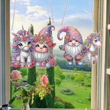 Load image into Gallery viewer, 2pcs Cute Gnome Diamond Art Hanging Pendant 5D DIY Diamond Painting Dots Pendant