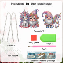 Load image into Gallery viewer, 2pcs Cute Gnome Diamond Art Hanging Pendant 5D DIY Diamond Painting Dots Pendant