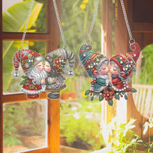 Load image into Gallery viewer, 2pcs Cute Gnome Diamond Art Hanging Pendant 5D DIY Diamond Painting Dots Pendant