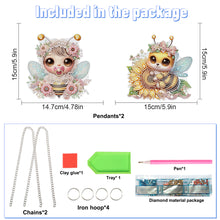 Load image into Gallery viewer, 2pcs Animal Diamond Art Hanging Pendant 5D DIY Diamond Painting Dots Pendant