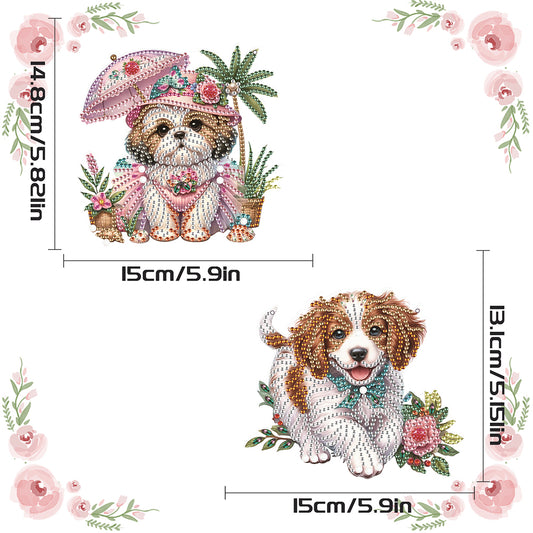 2pcs Animal Diamond Art Hanging Pendant 5D DIY Diamond Painting Dots Pendant