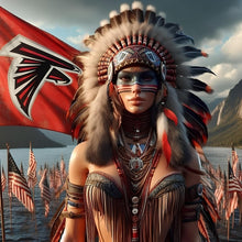 Load image into Gallery viewer, Diamond Painting - Full Round - Atlanta Falcons Indian Woman (40*40CM)