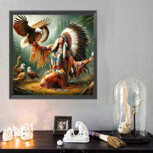 Load image into Gallery viewer, Diamond Painting - Full Round - Eagle and Indian Woman (40*40CM)