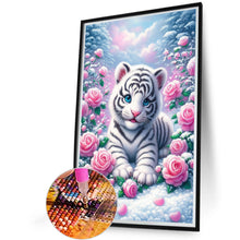 Load image into Gallery viewer, Diamond Painting - Full Round - Rose White Tiger Animal Series (40*60CM)