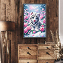 Load image into Gallery viewer, Diamond Painting - Full Round - Rose White Tiger Animal Series (40*60CM)