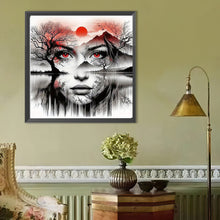 Load image into Gallery viewer, Diamond Painting - Full Round - Lady's headshot landscape (50*50CM)