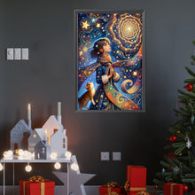 Load image into Gallery viewer, AB Diamond Painting - Full Round - Girl and cat under the starry sky (40*60CM)