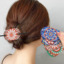 Load image into Gallery viewer, 5Pcs PVC Mandala Pattern 5D DIY Diamond Hair Sticks Crafts Gifts for Women Girls