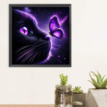 Load image into Gallery viewer, Diamond Painting - Full Round - Butterfly cat (30*30CM)