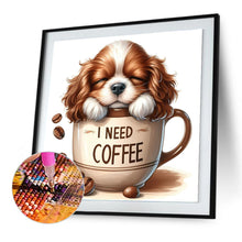 Load image into Gallery viewer, Diamond Painting - Full Round - Coffee puppy (30*30CM)