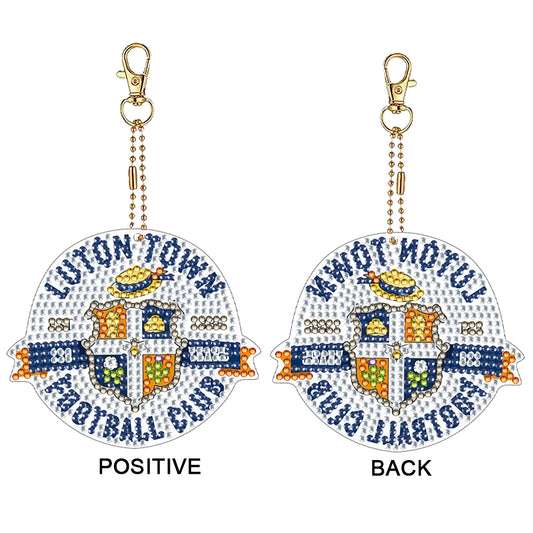 PET Double Sided Special Shaped Luton Town Football Club DIY Diamond Art Keyring