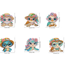 Load image into Gallery viewer, 6Pcs Acrylic Summer Beach Turtle DIY Diamond Art Refrigerator Magnets Sticker