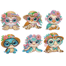 Load image into Gallery viewer, 6Pcs Acrylic Summer Beach Turtle DIY Diamond Art Refrigerator Magnets Sticker
