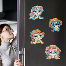 Load image into Gallery viewer, 6Pcs Acrylic Summer Beach Turtle DIY Diamond Art Refrigerator Magnets Sticker