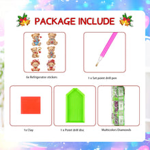 Load image into Gallery viewer, 6Pcs Acrylic Valentine Day Love Bear Diamond Art Refrigerator Magnets Sticker