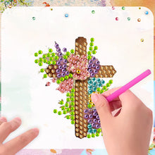 Load image into Gallery viewer, 6Pcs Acrylic Floral Cross Diamond Art Refrigerator Magnets Sticker for Beginners