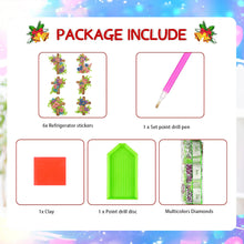 Load image into Gallery viewer, 6Pcs Acrylic Floral Cross Diamond Art Refrigerator Magnets Sticker for Beginners