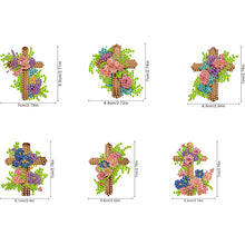 Load image into Gallery viewer, 6Pcs Acrylic Floral Cross Diamond Art Refrigerator Magnets Sticker for Beginners