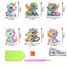 Load image into Gallery viewer, 6Pcs Acrylic Dinosaur DIY Diamond Art Refrigerator Magnets Sticker for Beginners