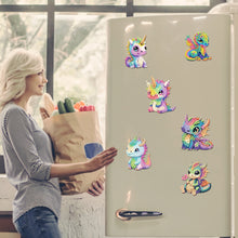 Load image into Gallery viewer, 6Pcs Acrylic Dinosaur DIY Diamond Art Refrigerator Magnets Sticker for Beginners
