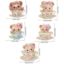Load image into Gallery viewer, 5Pcs Porcelain Cup Bear Diamond Art Fridge Magnet Diamond Painting Fridge Magnet