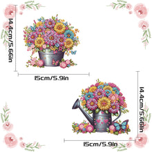 Load image into Gallery viewer, 2Pcs Special Shape Flower Car Diamond Painting Ornaments for Garden Window Decor