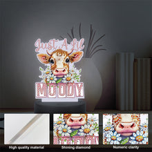 Load image into Gallery viewer, Acrylic Double Sided Diamond Painting LED Night Light for Adults Beginner(Cow)