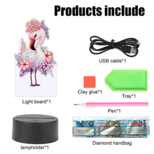 Load image into Gallery viewer, Acrylic Double Sided Diamond Painting LED Night Light for Adults(Flamingo)