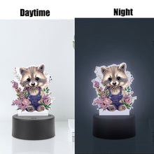 Load image into Gallery viewer, Acrylic Double Sided Diamond Painting LED Night Light for Adults (Raccoon)