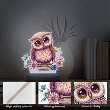 Load image into Gallery viewer, Acrylic Double Sided Diamond Painting LED Night Light for Adults Beginner (Owl)