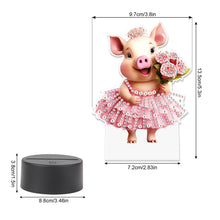 Load image into Gallery viewer, Acrylic Double Sided Diamond Painting LED Night Light for Adults Beginner (Pig)