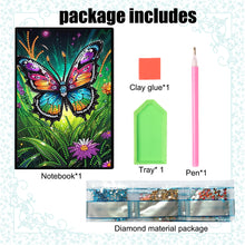Load image into Gallery viewer, DIY Diamond Art Diary Book Journal Notebook 60 Pages A5 Diary(Garden Butterfly)