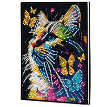 Load image into Gallery viewer, DIY Diamond Art Diary Book Journal Notebook 60 Pages A5 Diary(Butterfly Kitten)