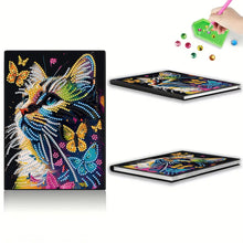 Load image into Gallery viewer, DIY Diamond Art Diary Book Journal Notebook 60 Pages A5 Diary(Butterfly Kitten)