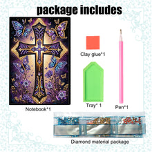 Load image into Gallery viewer, DIY Diamond Art Diary Book Journal Notebook 60 Pages A5 Diary(Butterfly Cross)