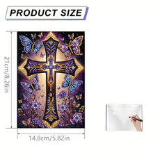 Load image into Gallery viewer, DIY Diamond Art Diary Book Journal Notebook 60 Pages A5 Diary(Butterfly Cross)