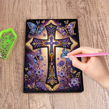 Load image into Gallery viewer, DIY Diamond Art Diary Book Journal Notebook 60 Pages A5 Diary(Butterfly Cross)