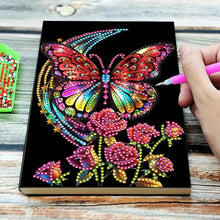 Load image into Gallery viewer, DIY Diamond Art Diary Book Journal Notebook 60 Pages A5 Diary(Rose Butterfly)