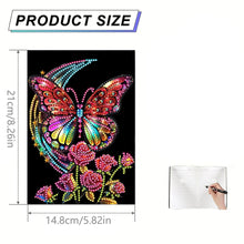 Load image into Gallery viewer, DIY Diamond Art Diary Book Journal Notebook 60 Pages A5 Diary(Rose Butterfly)