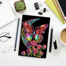 Load image into Gallery viewer, DIY Diamond Art Diary Book Journal Notebook 60 Pages A5 Diary(Rose Butterfly)