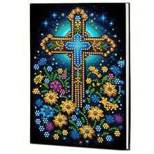 Load image into Gallery viewer, DIY Diamond Art Diary Book Journal Notebook 60 Pages A5 Diary (Flower Cross)
