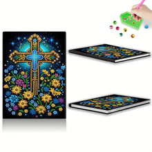 Load image into Gallery viewer, DIY Diamond Art Diary Book Journal Notebook 60 Pages A5 Diary (Flower Cross)