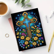 Load image into Gallery viewer, DIY Diamond Art Diary Book Journal Notebook 60 Pages A5 Diary (Flower Cross)